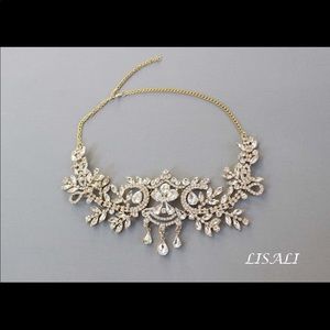 SOLD LISALI Gold Rhinestone Bridal Gatsby Headband